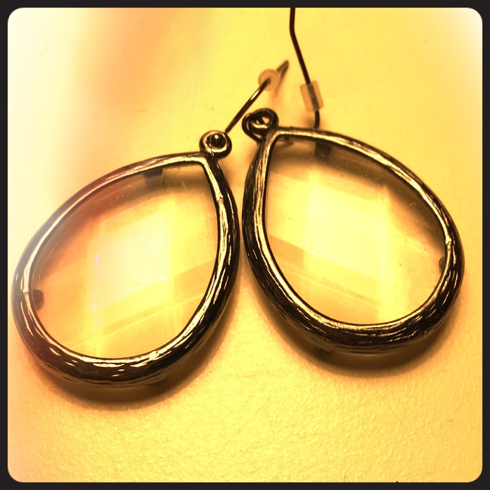 White stone earrings